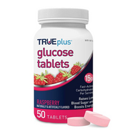 TRUEplus Glucose Tablets 15g Raspberry 50 Ct