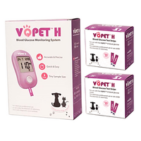 VQ PET H Blood Glucose Monitoring System for Pet Use Starter KIT with 100 Test Strips