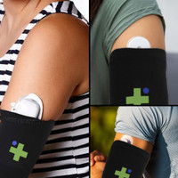 Overt Diabetic Sensor Armband - Fits All CGM Devices - Protects Continuous Glucose Monitor During Exercise - Replaces Adhesive Patches - Water Resistant & Sweatproof - Kids & Adults - Colour Large Band [4 pack] By Curative Diagnostics