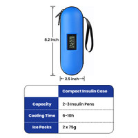 Overt cooler for Glucose Insulin Supplies with digital temperature, gel pack included - Capsule design