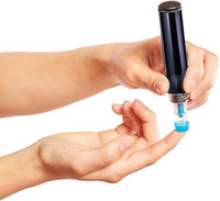 Genteel Plus No Prick Pain Vacuum Lancing Device for Diabetes Testing Blood Sugar Glucose - Black