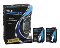 McKesson TRUE Metrix Blood Glucose Test Strips box of 100 plus meter and Device
