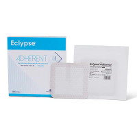 MEDI USA Eclypse Adherent super absorbent dressing 4 x 4 inches square on white background