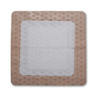 Super absorbent adherent dressing applied over wound area for fluid management