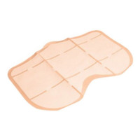 Super absorbent contour dressing applied over large wound area on leg or torso