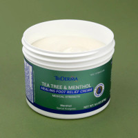TriDerma Tea Tree & Menthol Healing Foot Relief Cream 9.5Oz Jar