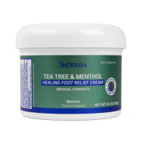 TriDerma Tea Tree & Menthol Healing Foot Relief Cream 9.5Oz Jar