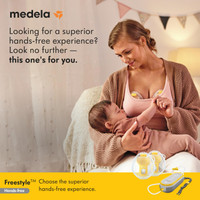 Complete Freestyle Hands-Free kit including pump, wearable cups, breast shields, tubing, and power adapter