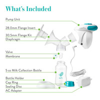 Compact manual pump fitting neatly into diaper bag for on-the-go occasional use