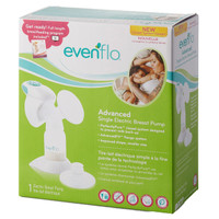 Evenflo Advanced single electric breast pump with compact lightweight design on white background