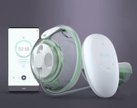 Elvie app on smartphone showing live milk monitoring and pumping history