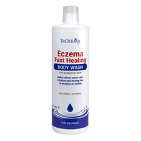 TriDerma Eczema Body Wash bottle front view – fragrance-free, steroid-free, and paraben-free for reactive skin