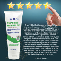 TriDerma Cleansing No Rinse Gel with soft cloth – removes impurities without stripping natural moisture