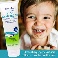 TriDerma Baby Aloe Cleansing Gel 8 oz bottle front view – larger size for everyday home use