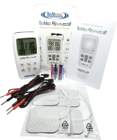 Close-up of BioMed Revived II control panel – 9 TENS, 8 EMS, and 5 massage program selection