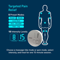OMRON Pocket Pain Pro TENS Unit being used on foot – pain relief for leg and foot discomfort