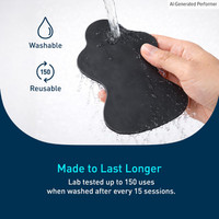 OMRON Long Life Pads being peeled from backing – reusable up to 150 times