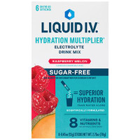 Non-GMO and gluten-free Liquid I.V. drink mix dissolving in water