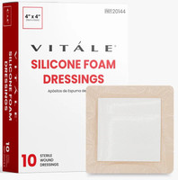 Vitale Silicone Foam Dressing 4x4 single – gentle adhesive wound dressing for moderate to heavy exudate