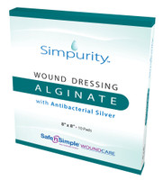 Safe N' Simple Simpurity Silver Alginate Wound Dressing in sterile packaging