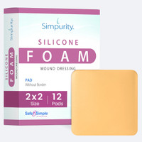 Safe N' Simple 2x2 silicone foam wound dressing packaging