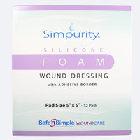 Safe N Simple 7x7 silicone foam dressing with border packaging