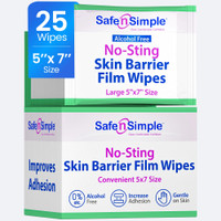 Safe N Simple No-Sting Skin Barrier Film Wipes 5x7 packaging