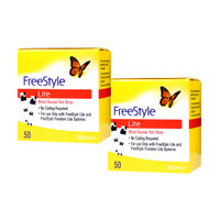 FreeStyle Lite Glucose Test Strips 100 count box – no coding required for use with FreeStyle Lite meter