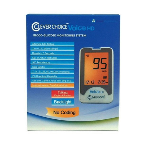  Clever Choice Voice Meter [+] Pharmacist Choice 50 Test Strips For Glucose Care