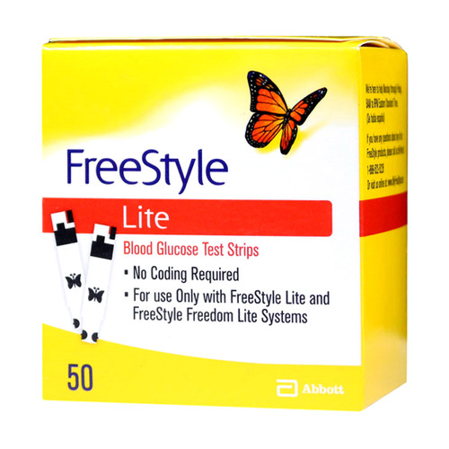 Abbott FreeStyle Lite Meter [+] Freestyle 50 Test Strips For Glucose Care