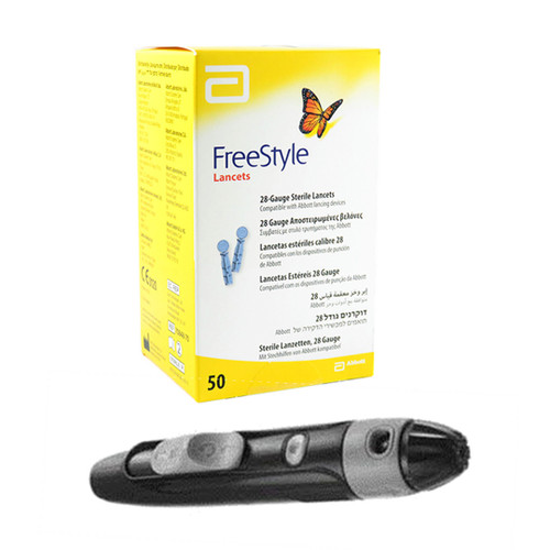Abbott FreeStyle Lancing  Device (+) freestyle Lancets 100 Ct For Glucose Care