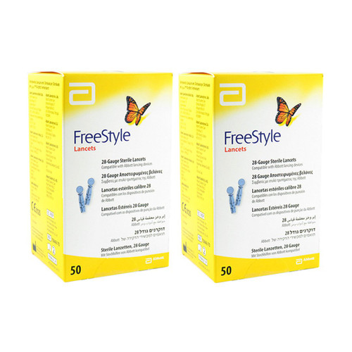 Abbott FreeStyle Sterile Lancets 100 Ct  For Glucose Care - 2 Pack