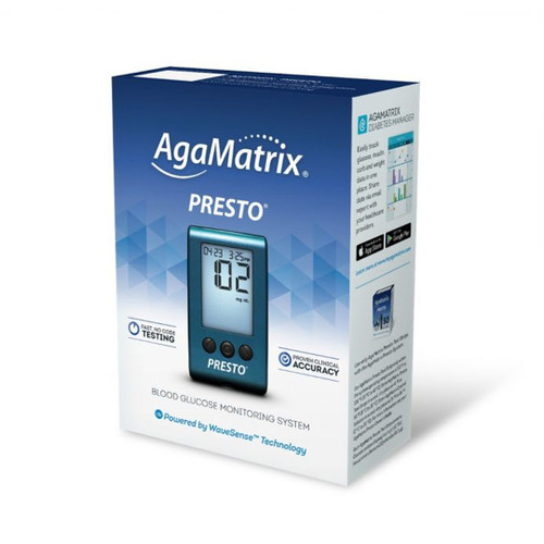 AgaMatrix WaveSense Presto Meter [+] Presto 300 Test Strips For Glucose Care