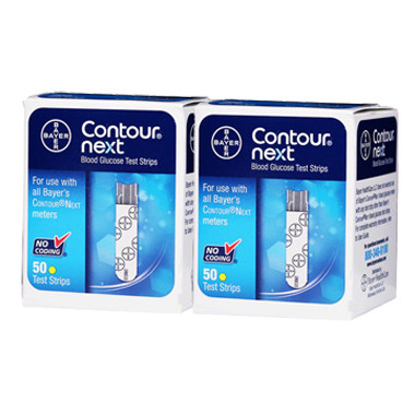 Ascensia Bayer Contour NEXT 100 Test Strips [+] Lancets For Glucose Care