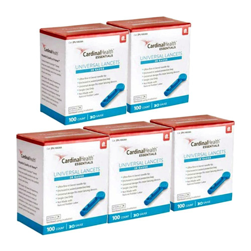 Cardinal Health ReliaMed Twist Top Lancets 30G 100/BX [5 Pack] For GLucose Care