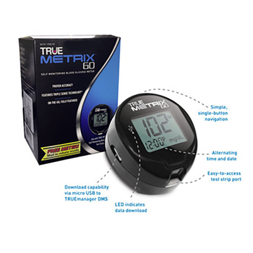 TRUE Metrix GO Blood Glucose Meter kit Plus Metrix 100 Test Strips
