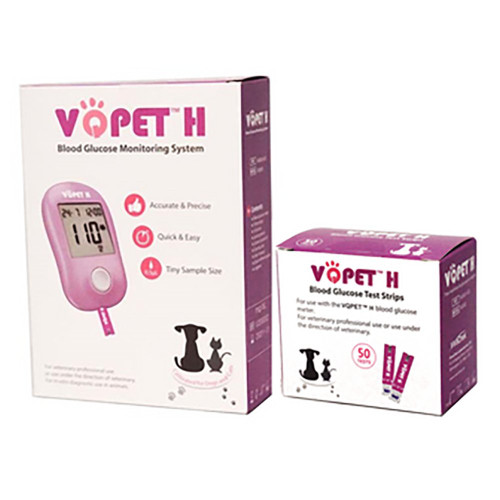 VQ PET H Blood Glucose Monitoring System for Pet Use Starter KIT with 50 Test Strips