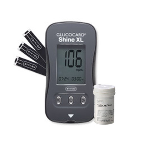 Arkray Glucocard Shine XL Meter with Shine 50 Test Strips