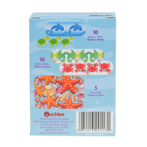 Cosrich Ouchies Sea Friendz Adhesive Bandages For Kids - 25 Ct Box