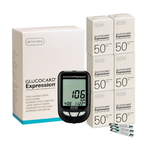 Arkray Glucocard Expression Meter with Expression 300 Test Strips