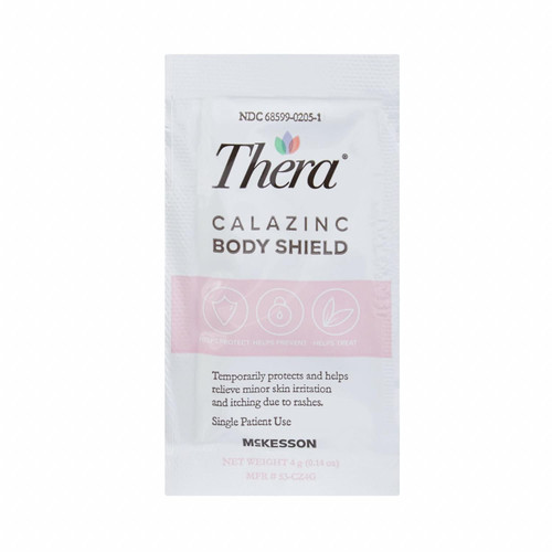 Thera Calazinc Body Shield 4 Gram Individual Packet Scented Cream Skin Protectant By McKesson