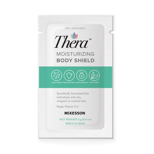 Thera Moisturizing Body Shield 4 Gram Individual Packet Scented Cream Skin Protectant By McKesson