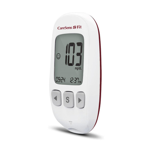 CareSens Fit S Blood Glucose Monitoring System with meter, case, lancing device and lancets – complete testing kit