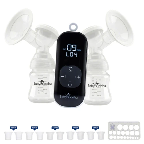 Baby Buddha Portable Primary Breast Pump with EasyFit Kit unit with lanyard – compact design smaller than a smartphone