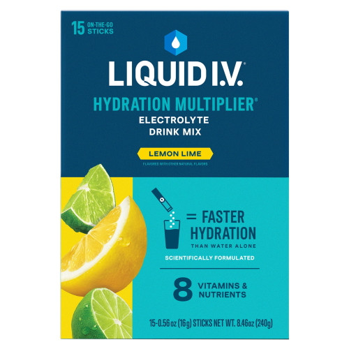 Liquid I.V. mix with essential electrolytes and B vitamins