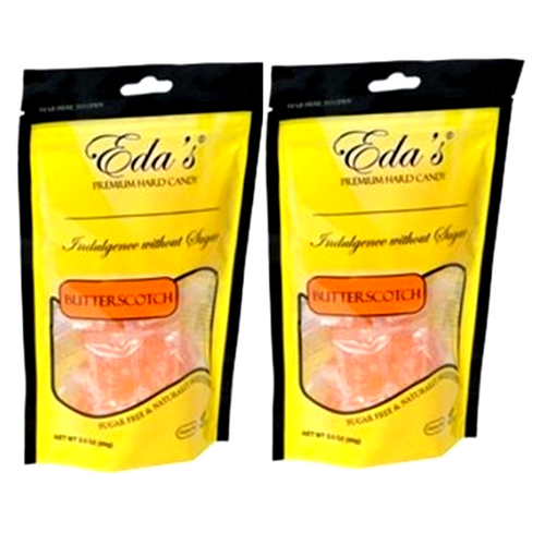 Two-pack of Eda's sugar-free butterscotch hard candy bags
