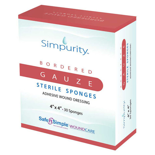 Safe n Simple Simpurity Bordered Gauze Dressing 4x4 sterile packet