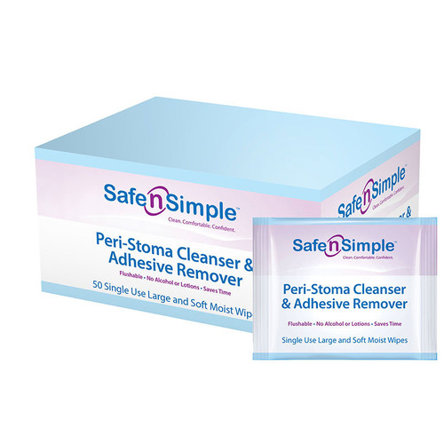 Gentle adhesive remover wipe for sensitive skin from Safe n Simple