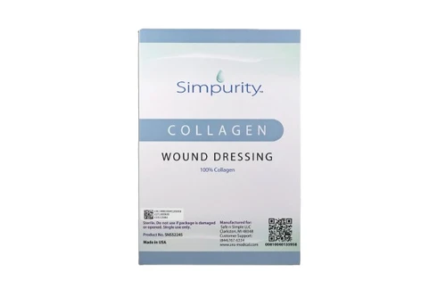 Safe n' Simple Simpurity Collagen Wound Dressing in sterile packaging