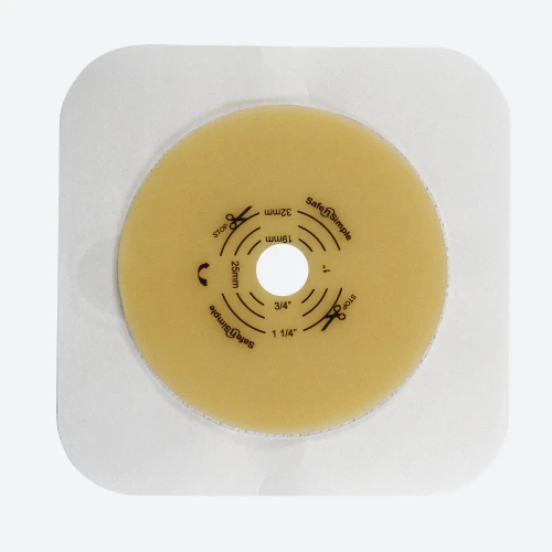 Safe N Simple 5 inch round convex ostomy wafer packaging